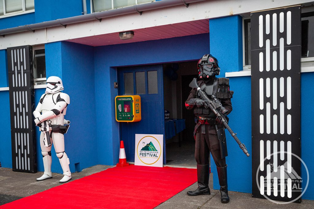 Storm troopers guarding the entrance to the festival
