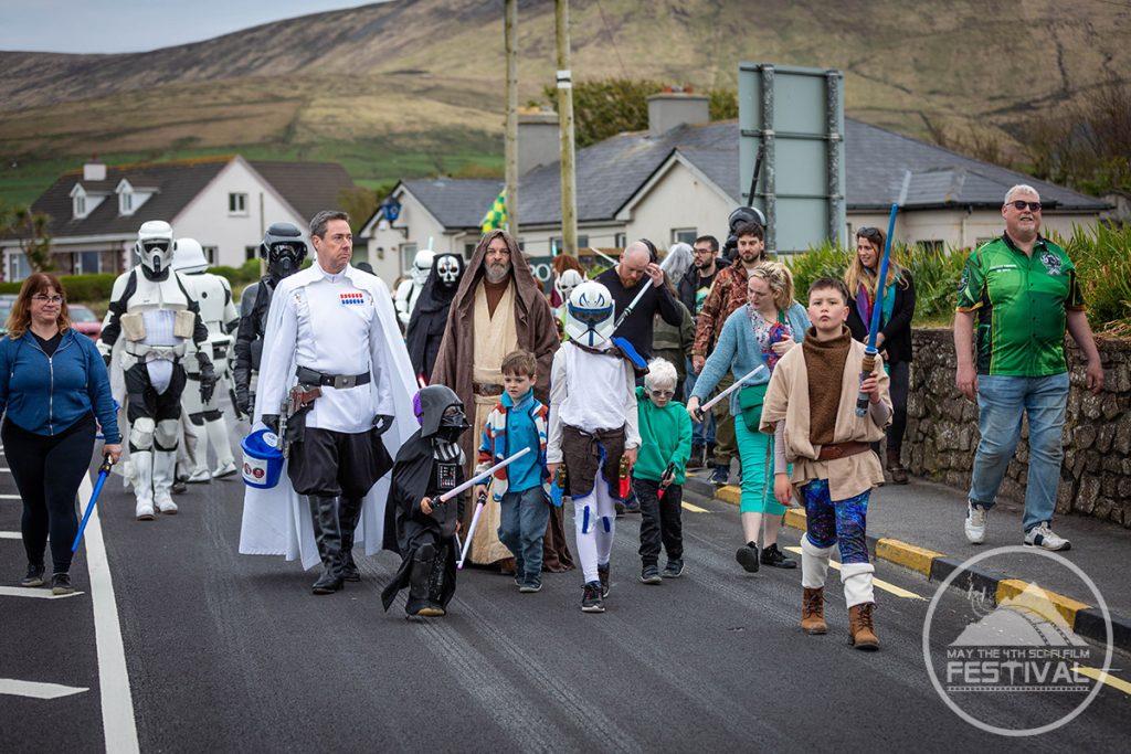 Walking down the main road in portmagee during the parade