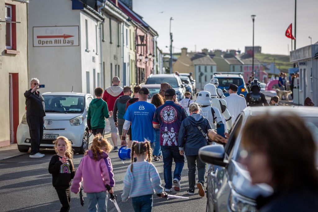 Charity parade going through town